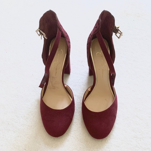 jessica simpson burgundy heels